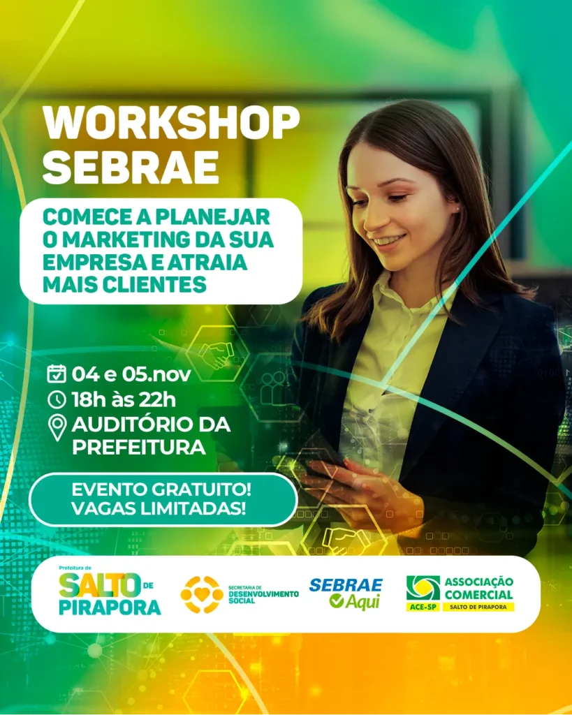 Workshop SEBRAE: Planeje o Marketing da Sua Empresa e Atraia Mais Clientes – 04 e 05 de Novembro, Vagas Limitadas!