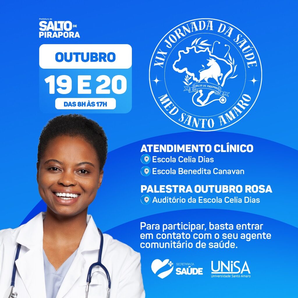 Jornada da Saúde Chega a Salto de Pirapora: Atendimento Clínico Gratuito nos Dias 19 e 20 de Outubro!